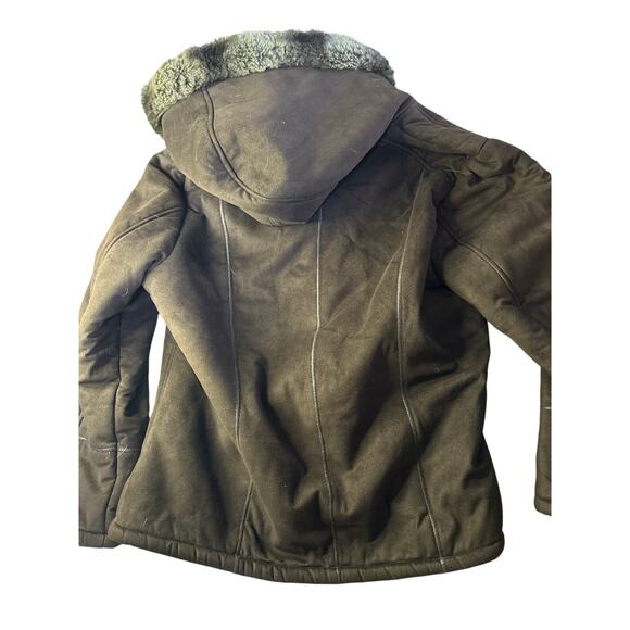 Big Chill Penny Lane Style Faux Suede and Fur Brown Coat XL - Picture 9 of 9